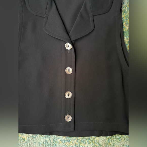 Vintage 90s Liz Claiborne semi sheer sleeveless button tank vest, size 10 - Picture 6 of 9